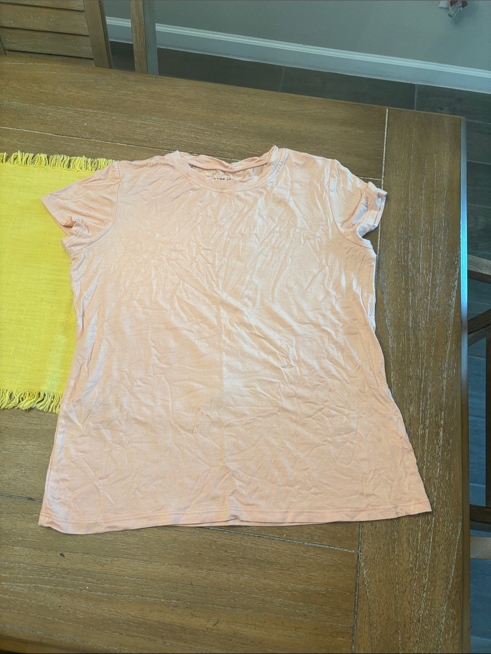 Pink Thread Peach colored top- size M